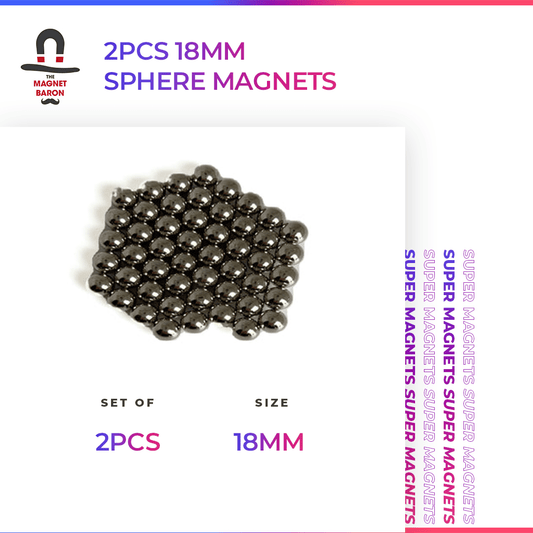 2pcs 18mm (Approximately 13/16") Sphere Magnets N52 - Magnet Baron