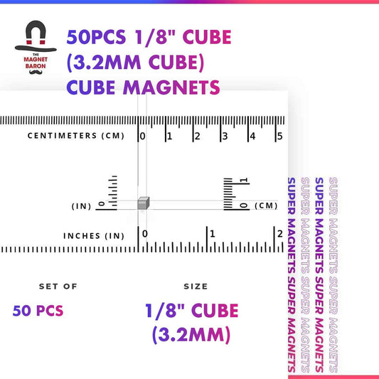 50pcs 1/8" Cube Magnets