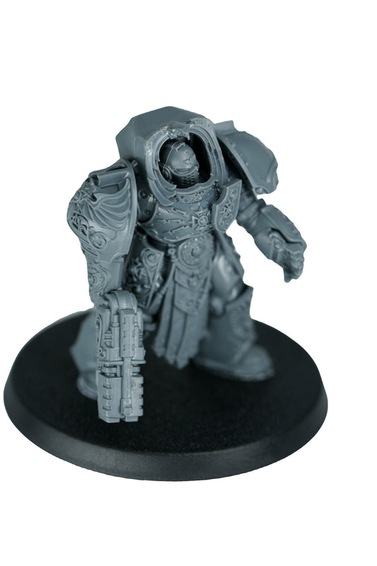 Assembled Aquilon Terminator miniature on its round base
