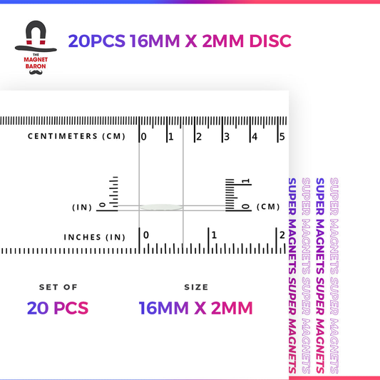 20pcs 16mm x 2mm (Approximately 5/8" x 1/16") Disc Magnets