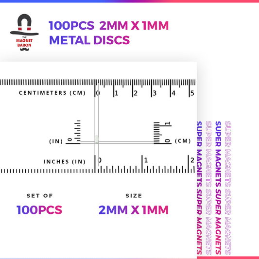 Metal Discs 100pcs 2mm x 1mm (Approximately 1/16" x 1/32")