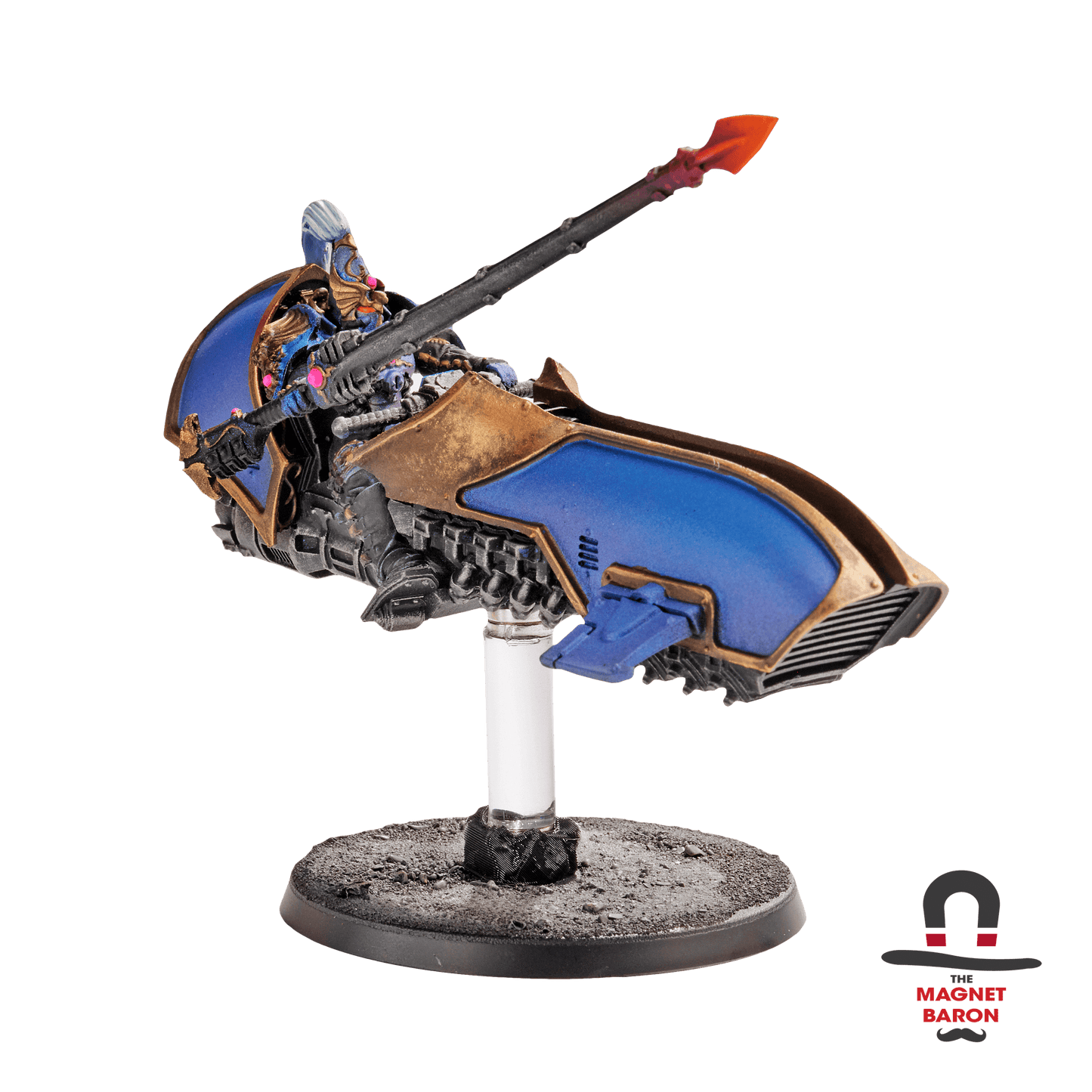 Custodes Dawneagle Jetbike on Medium Small Flat Magnetic Flight Stand Short