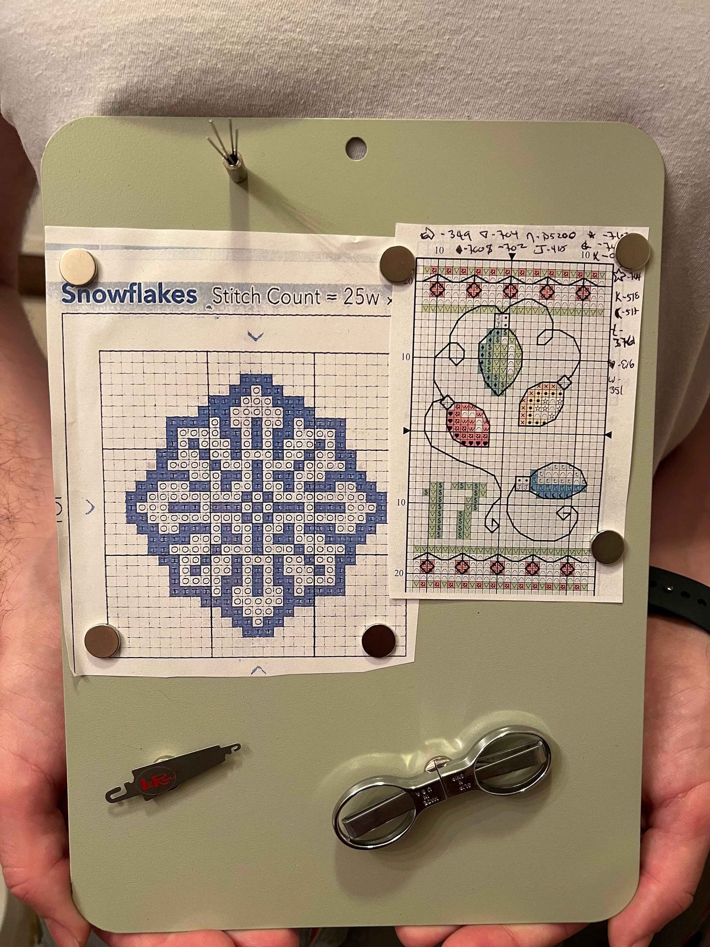 5pcs Cross Stitching needle Cup Magnets