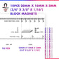 10pcs 20mm x 10mm x 2mm Block Magnets