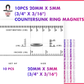 10pcs 20mm x 5mm countersunk ring magnets - N52 neodymium with screw hole