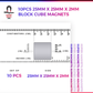 10pcs 25x25x2mm rare earth block magnets - N52 neodymium square magnets with 10.39lb pull force