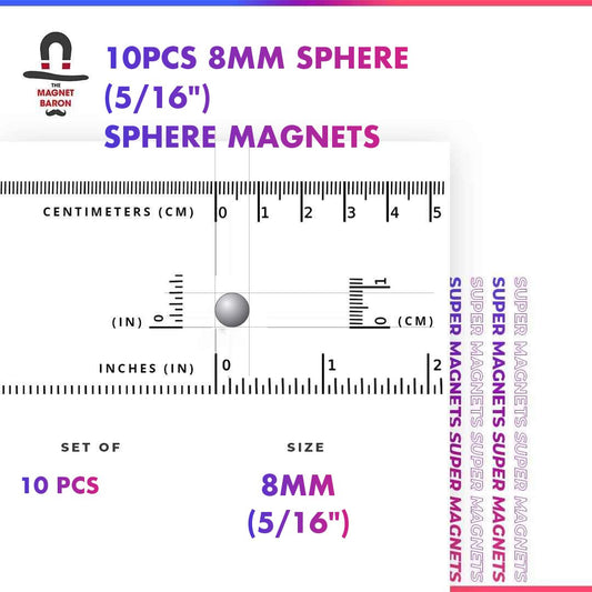 10pcs 8mm Sphere Magnets N52