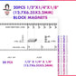 20pcs 1/2" x 1/4" x 1/8" Block Magnets