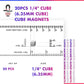 20pcs 1/4" Cube Magnets