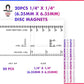 20pcs 1/4" x 1/4" Disc Magnets
