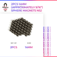 2pcs 14mm (Approximately 9/16") Sphere Magnets N52 - Magnet Baron