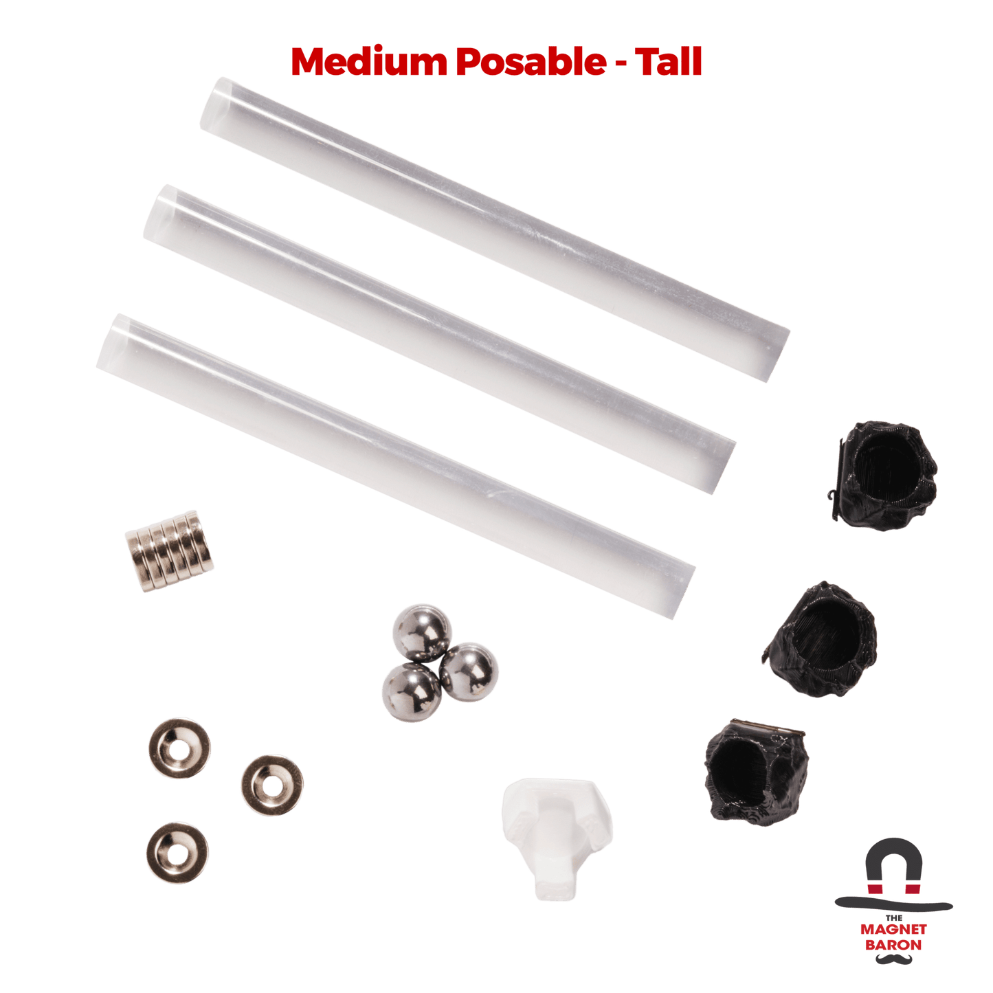 3 Sets Medium Posable Magnetic Flight Stands - Magnet Baron