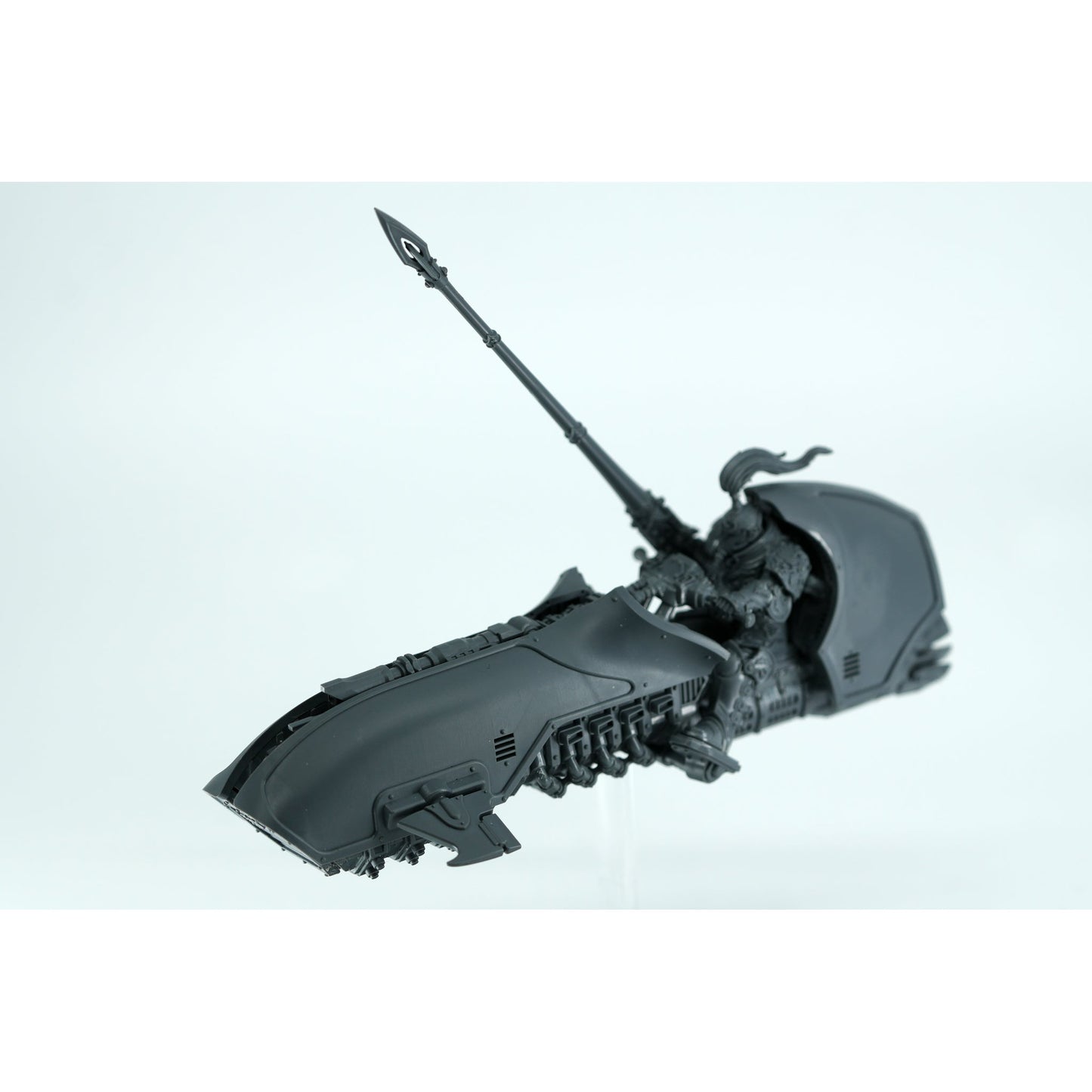 Magnetized Gyrfalcon Jetbike with the rider raising the Power Lance, finished model on a white background