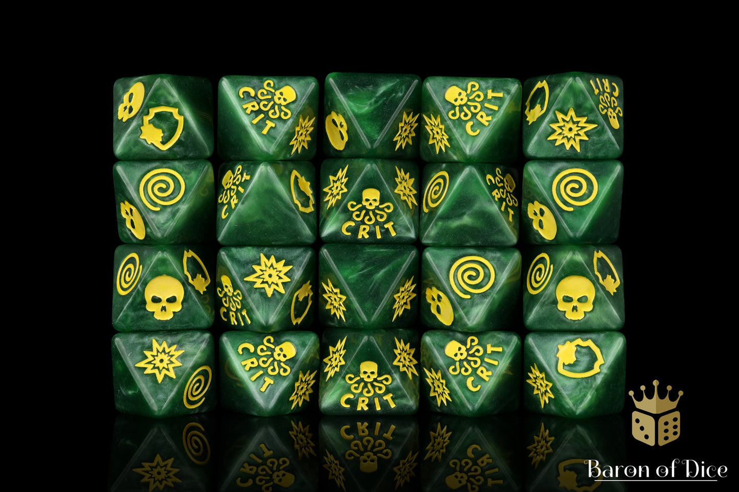 World Domination Green D8 Dice Set