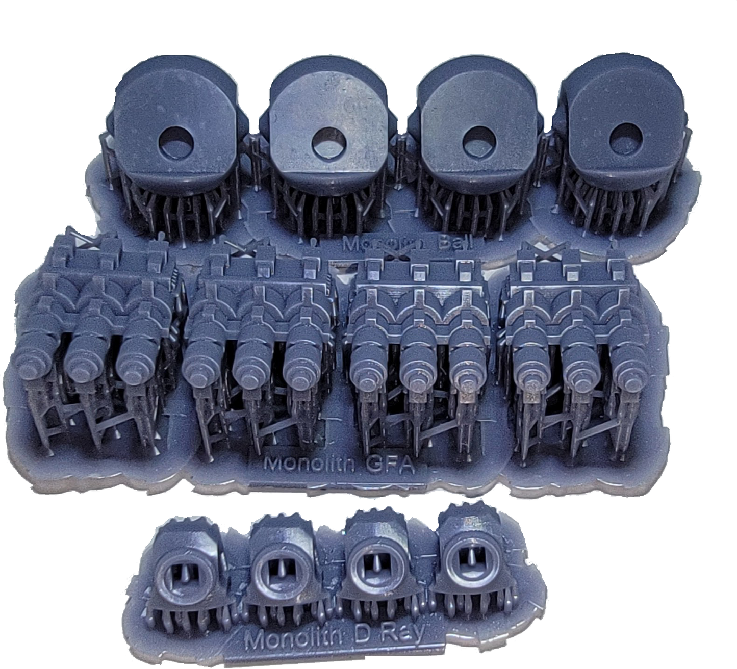 Necron Monolith Magnetization Kit printed parts - Gun Balls, Gauss Flux Arcs and Death Rays on sprues