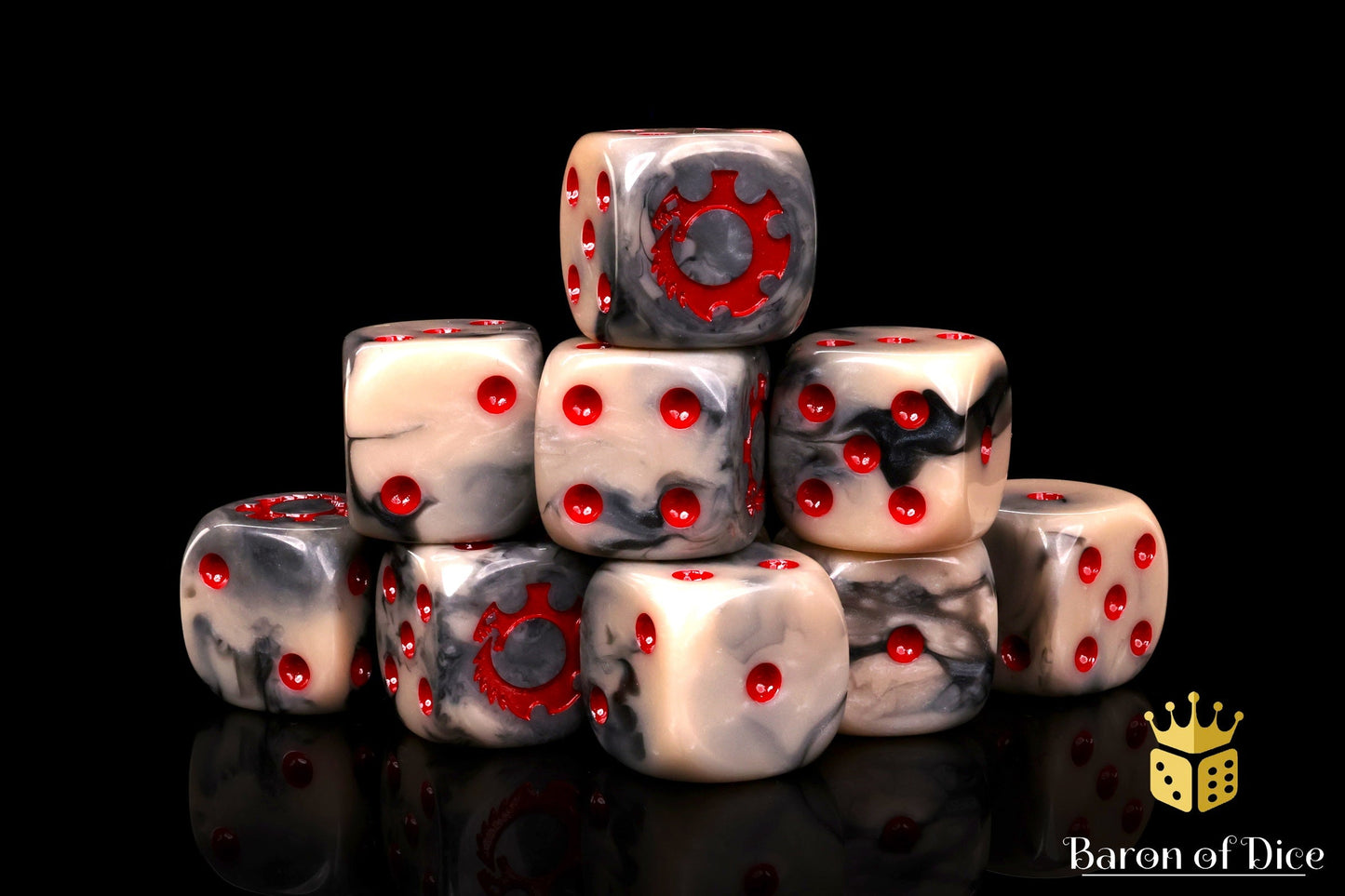 Alien Dice - Beige & Red