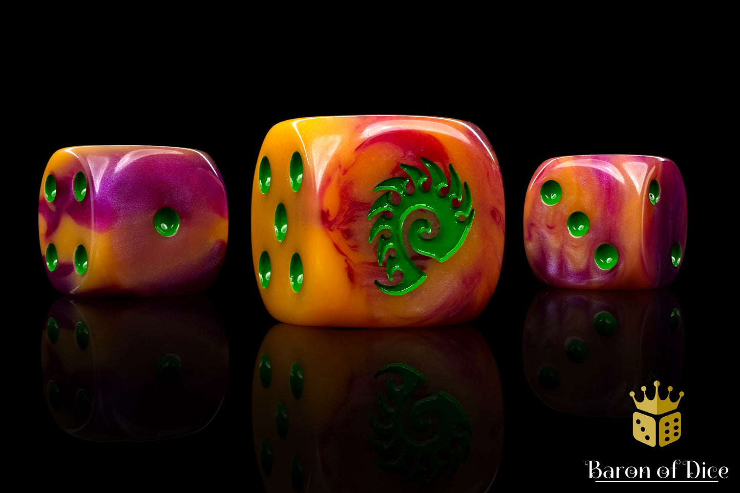 Alien Dice - Orange & Green