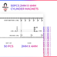 100pcs 2mm x 4mm (Approximately 1/16" x 5/32") Cylinder Magnets