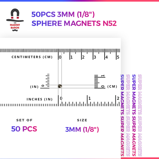 50pcs 3mm (1/8") Sphere Magnets N52