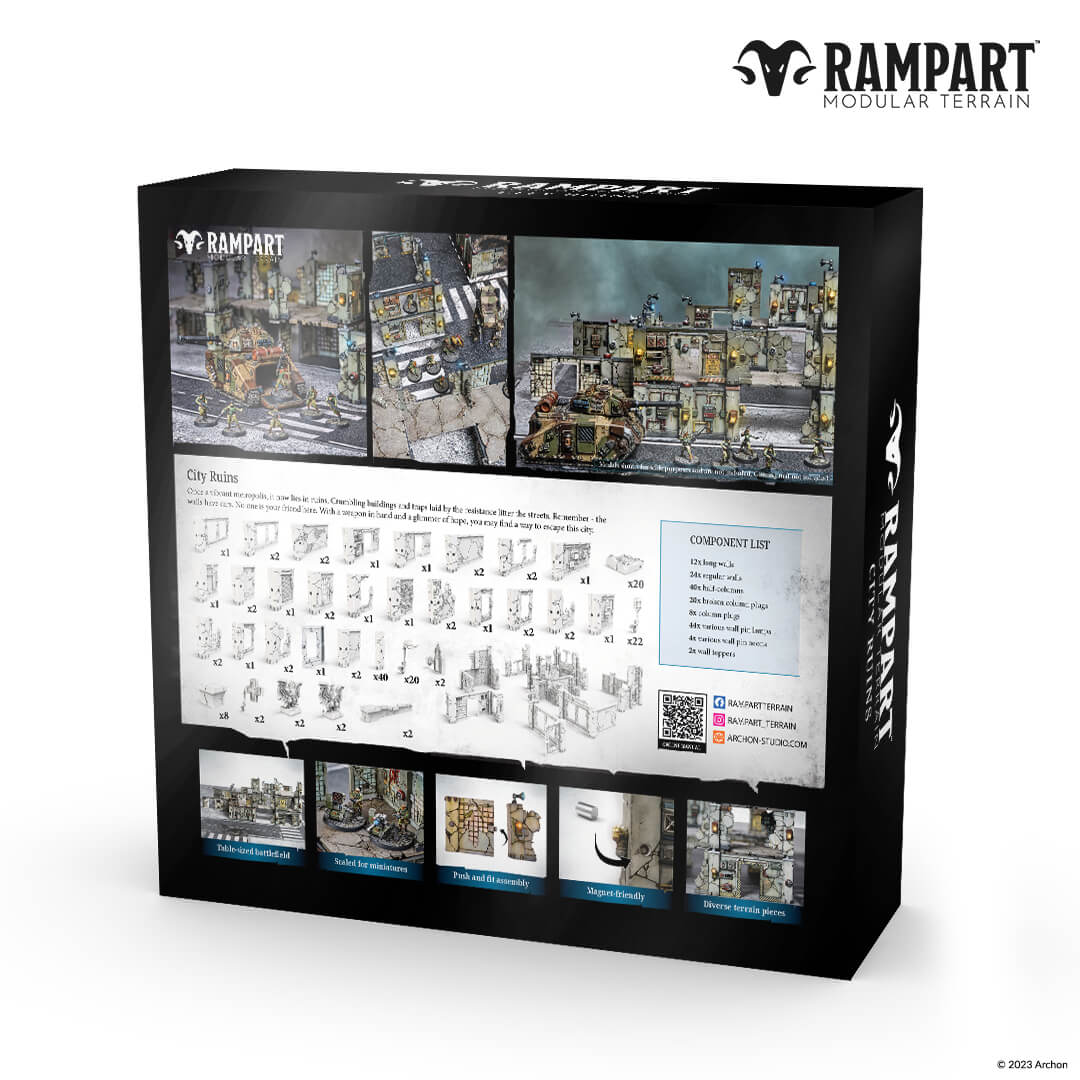 City Ruins - Rampart Magnetic Modular Terrain - Magnet Baron