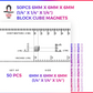 50pcs 6mm x 6mm x 6mm N52 neodymium block cube magnets with size ruler