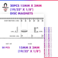 20pcs 15mm x 3mm N52 neodymium disc magnets with size ruler