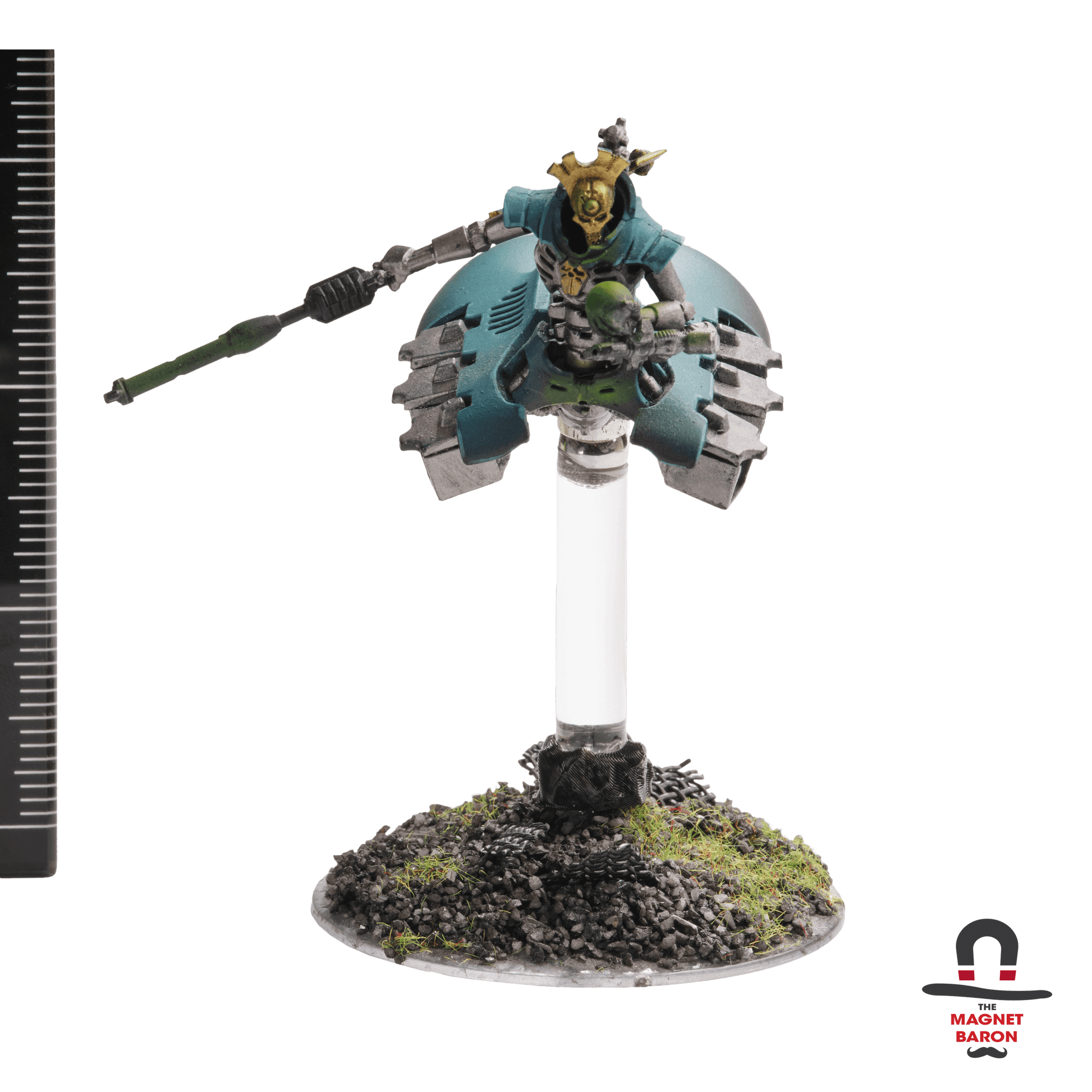 Necron Destroyer Lord on Medium Small Posable Magnetic Flight Stand Short